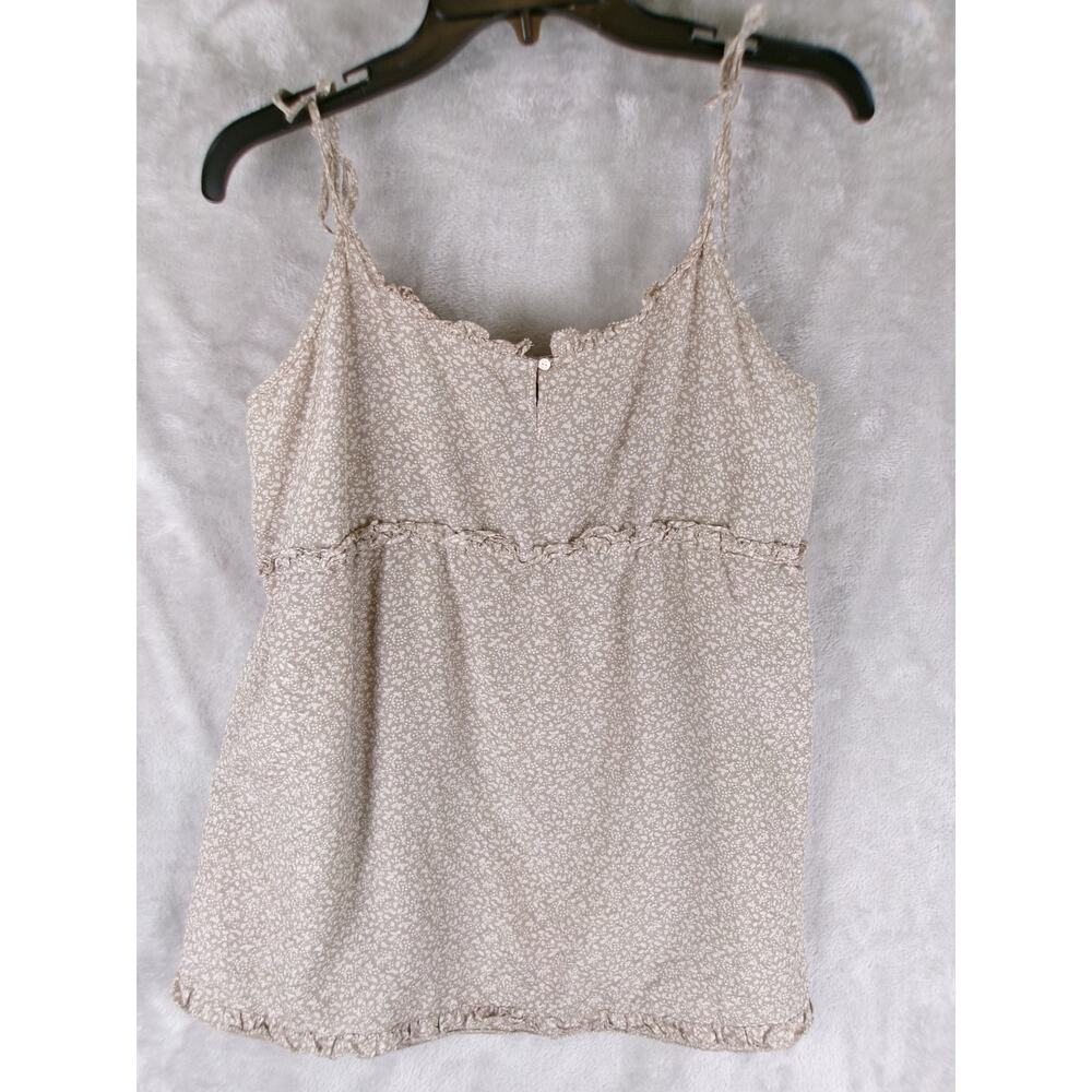 GAP Silk Blend Floral Ruffle Cami Tank Large Cottagecore Boho